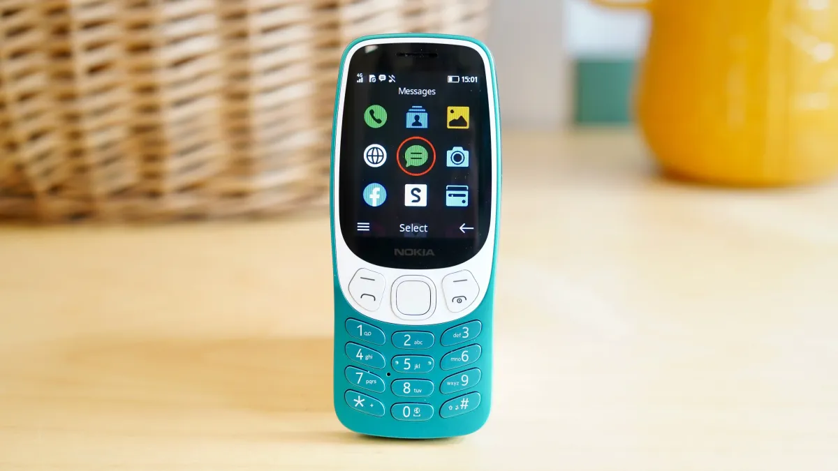 Nokia 3210 2024 budget dumb phone with classic candy bar design and physical keypad